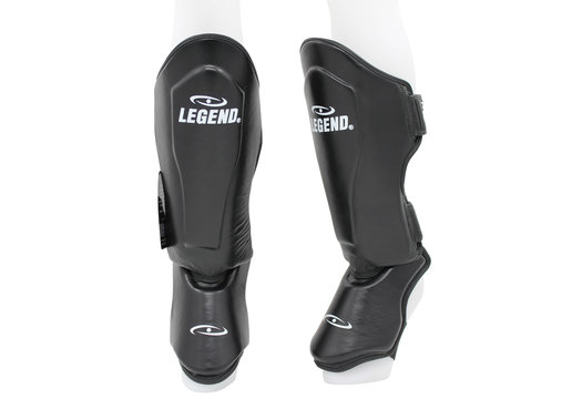 Kickboks Scheenbeschermers Heren/Dames Zwart Leer