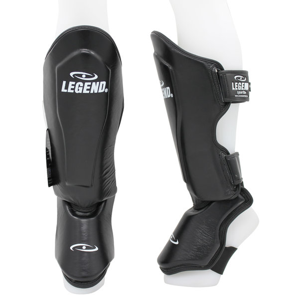 Kickboxing Shin Guards Men/Women Black Leather