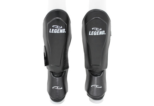 Kickboks Scheenbeschermers Heren/Dames Zwart Leer
