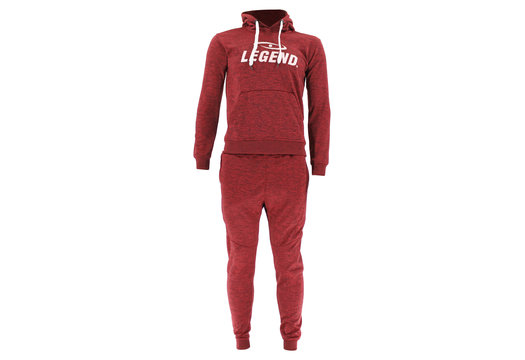 Joggingpak met Hoodie Kids/Volwassenen Rood SlimFit Polyester
