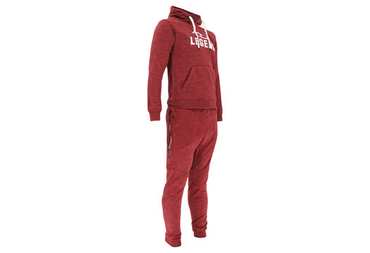 Joggingpak met Hoodie Kids/Volwassenen Rood SlimFit Polyester