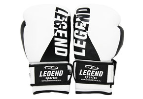 Wrist Lock Men's/Women's Boxing Gloves White-Black Leather