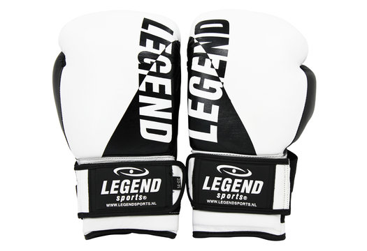 Wrist Lock Bokshandschoenen Heren/Dames Wit-Zwart Leer