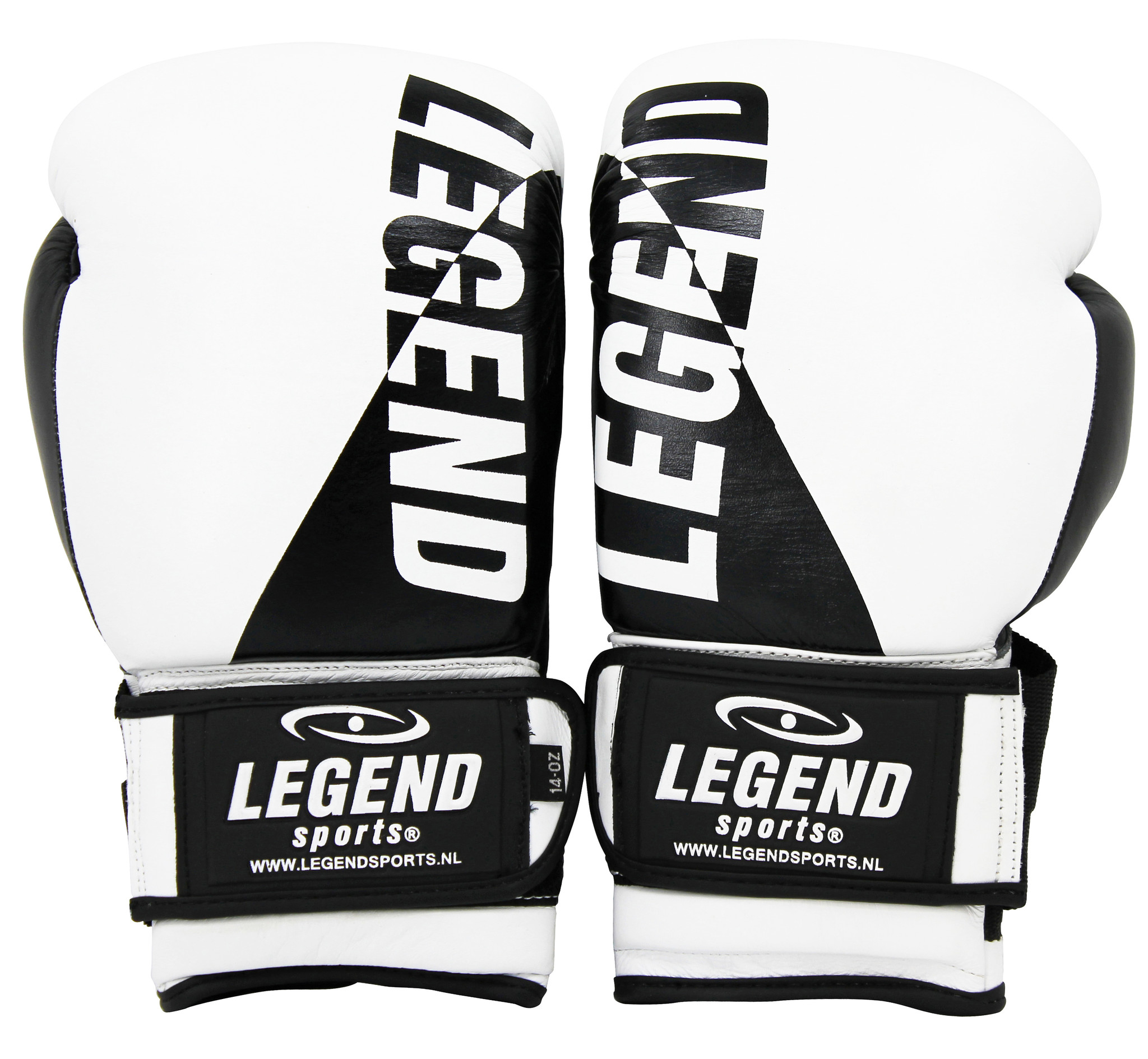 Wrist Lock Men's/Women's Boxing Gloves White-Black Leather