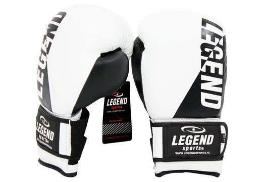 Wrist Lock Bokshandschoenen Heren/Dames Wit-Zwart Leer