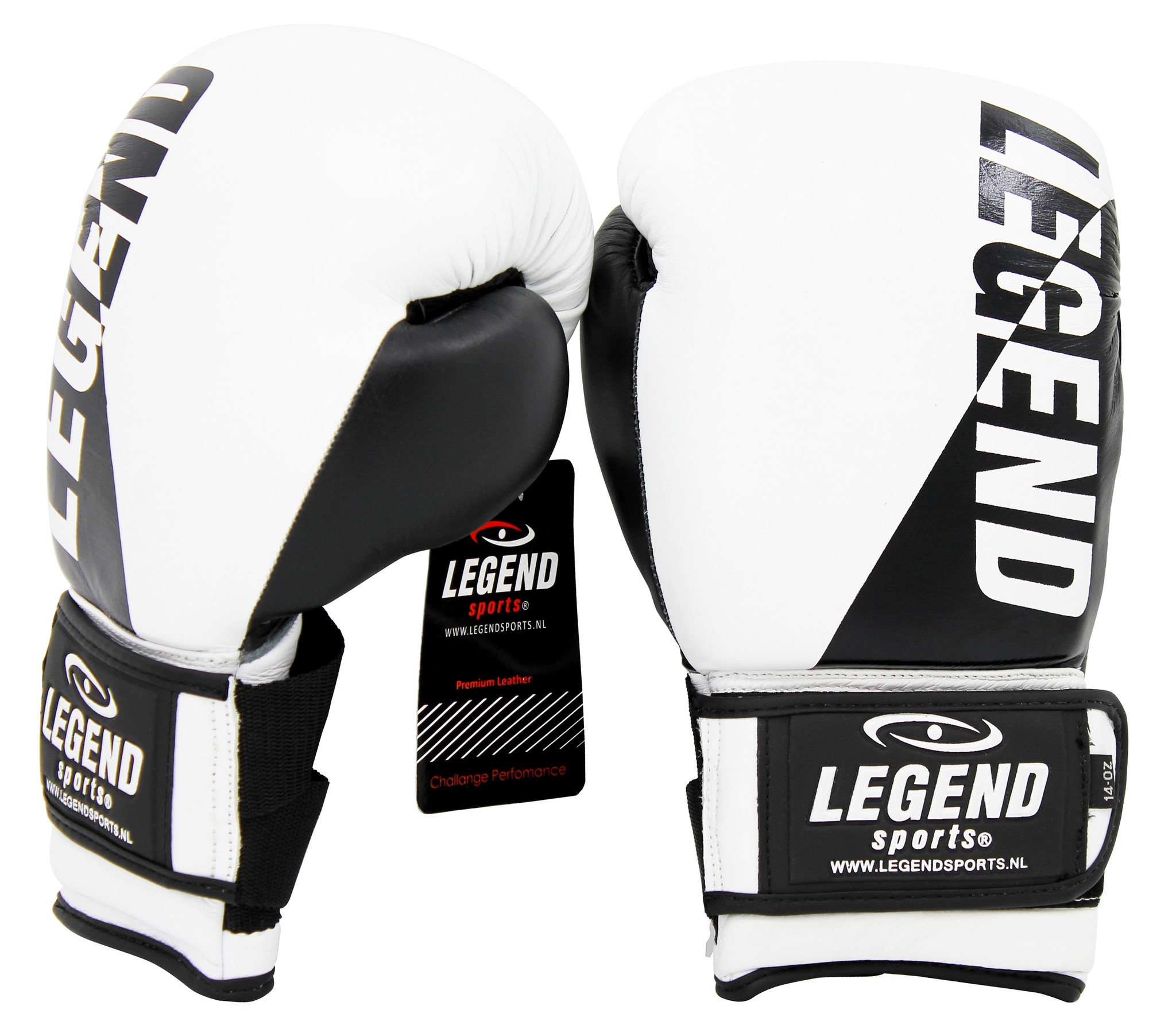 Wrist Lock Men's/Women's Boxing Gloves White-Black Leather