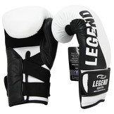 Wrist Lock Men's/Women's Boxing Gloves White-Black Leather