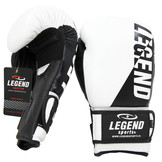 Wrist Lock Men's/Women's Boxing Gloves White-Black Leather