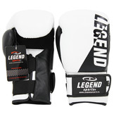 Wrist Lock Men's/Women's Boxing Gloves White-Black Leather