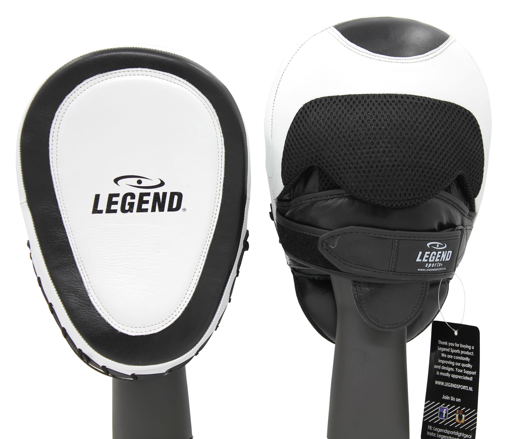 Focus Pads Leather Heavy Duty Gel White/Black