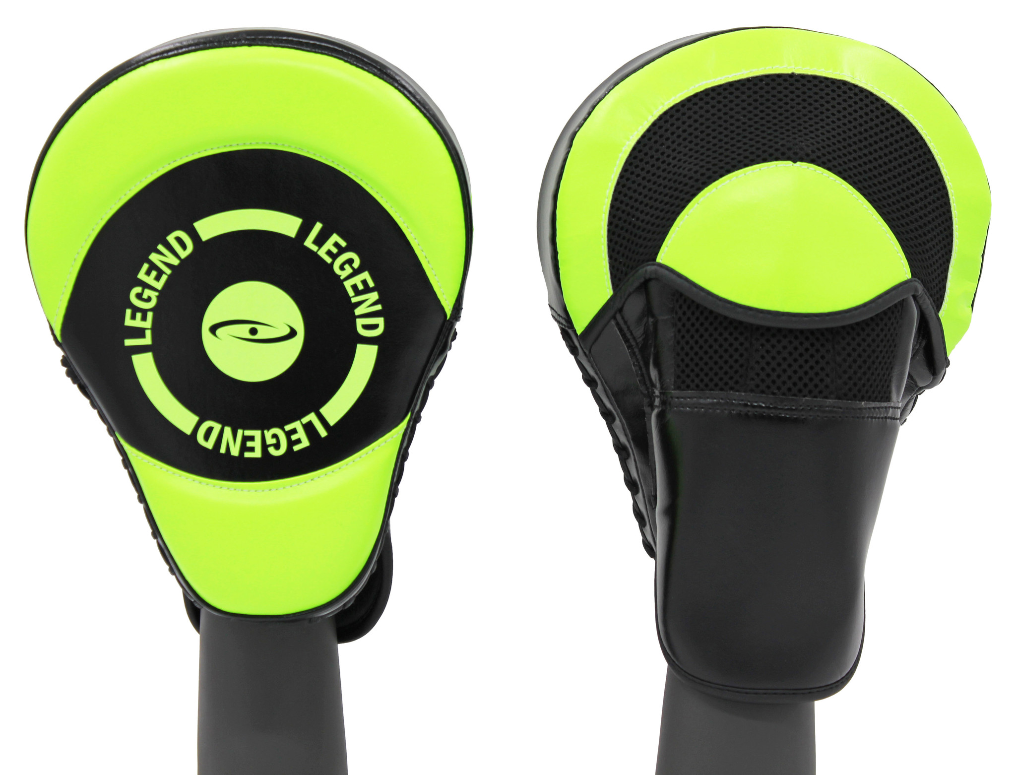 Legend Sports Pro Handling Stootkussens Zwart/Neon Leer - Hoogste kwaliteit - Gemaakt van runderleder - Ultra soepel legend fiber