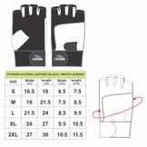 Fitness gloves leather Men/Women Black-White Leather