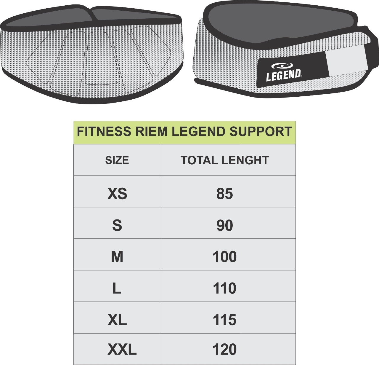 Fitness Riem Support Heren/Dames Zilver-Zwart Katoen