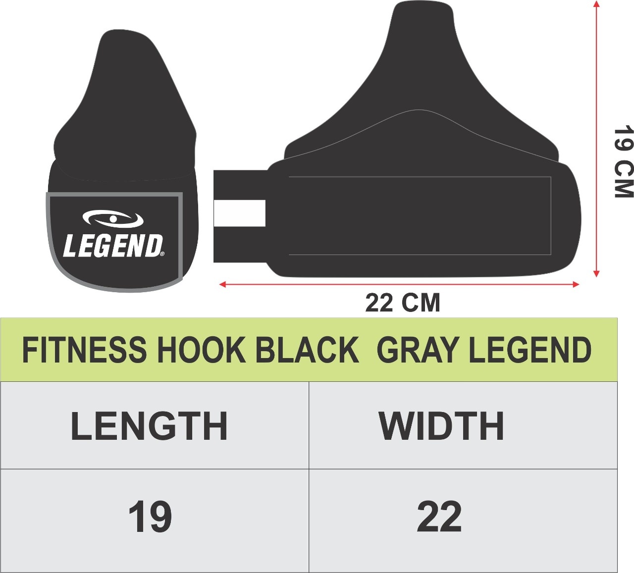 Fitness Hook Men/Women Black Power Grip