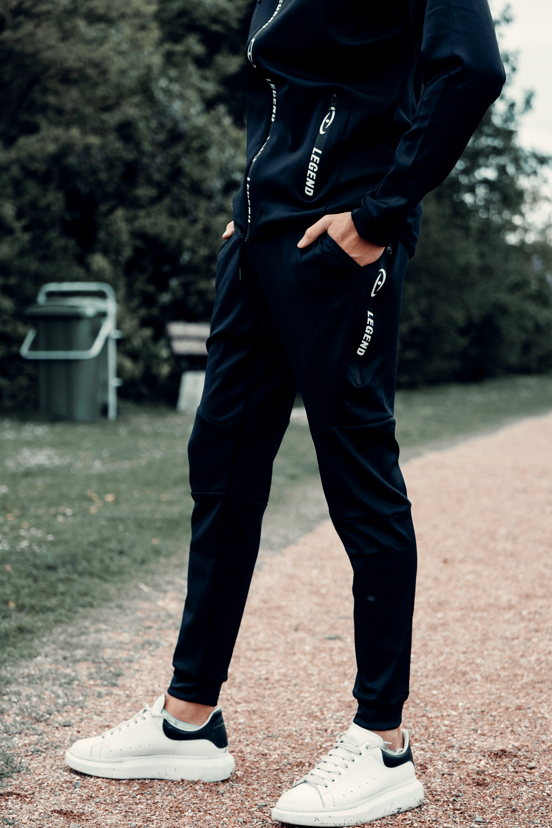 Jogging Suit with Sweater Kids/Adults Black SlimFit Polyester