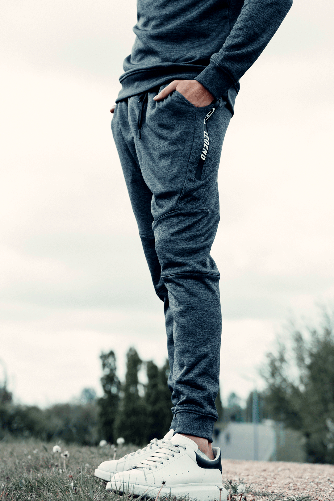 Sweatpants Kids/Adults Navy Blue SlimFit Polyester