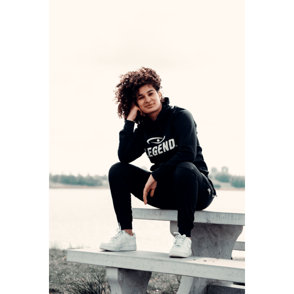 Hoodie Kids/Adults Black SlimFit Polyester