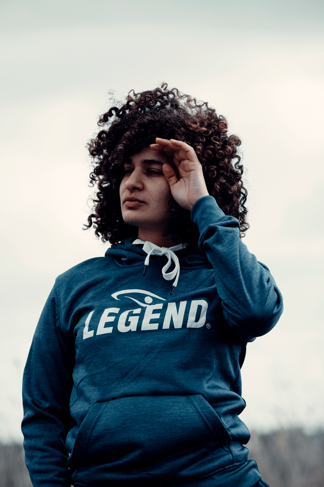 Hoodie ladies/men trendy Legend design Navy Blue
