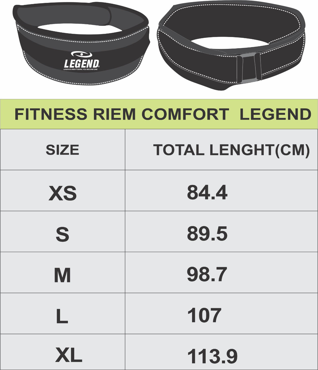 Fitness Belt Comfort Men/Women Black Nylon