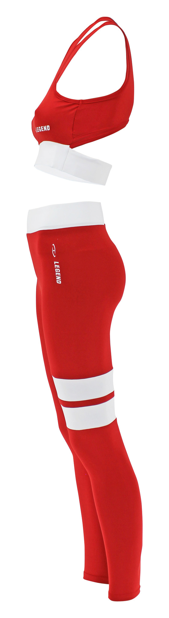 Sports leggings Red White Stripe