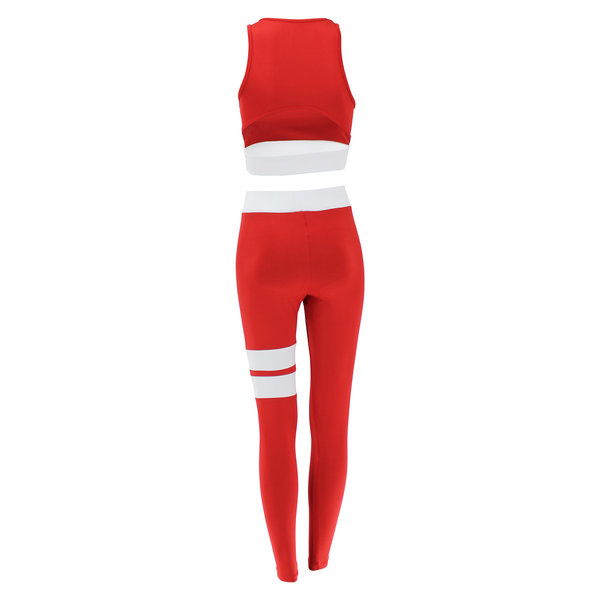 Sports leggings Red White Stripe