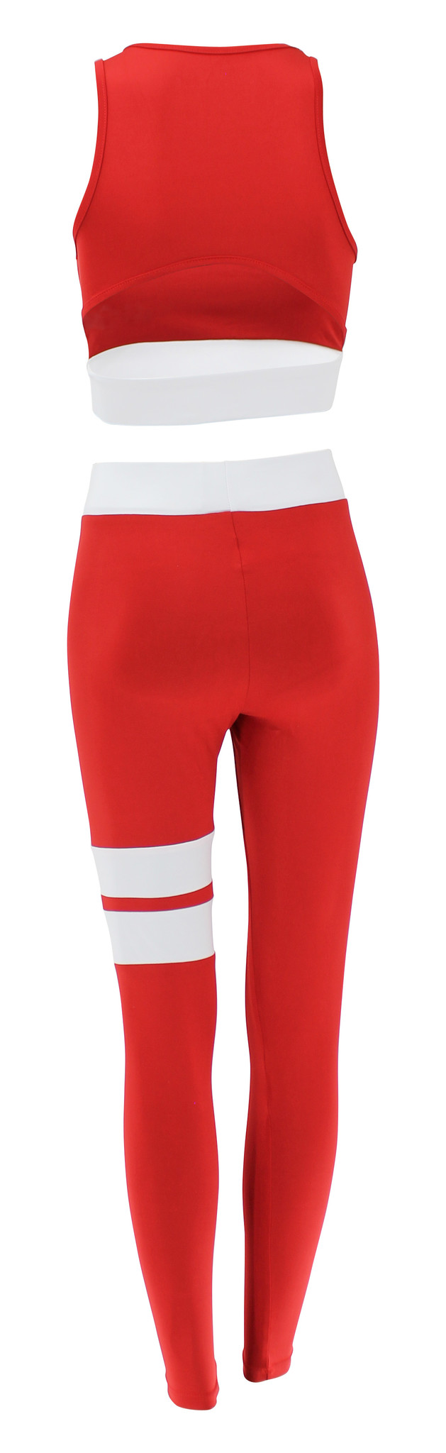 Sports leggings Red White Stripe
