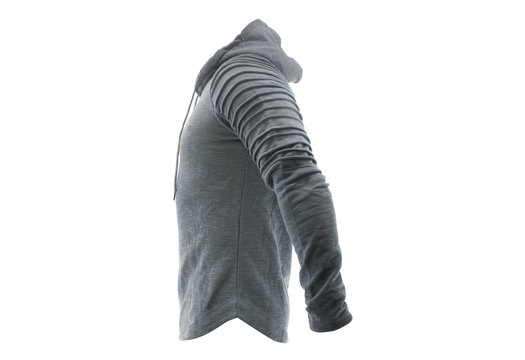 Hoodie Rib Sleeve Grey