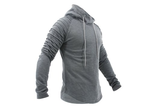 Hoodie Rib Sleeve Grey