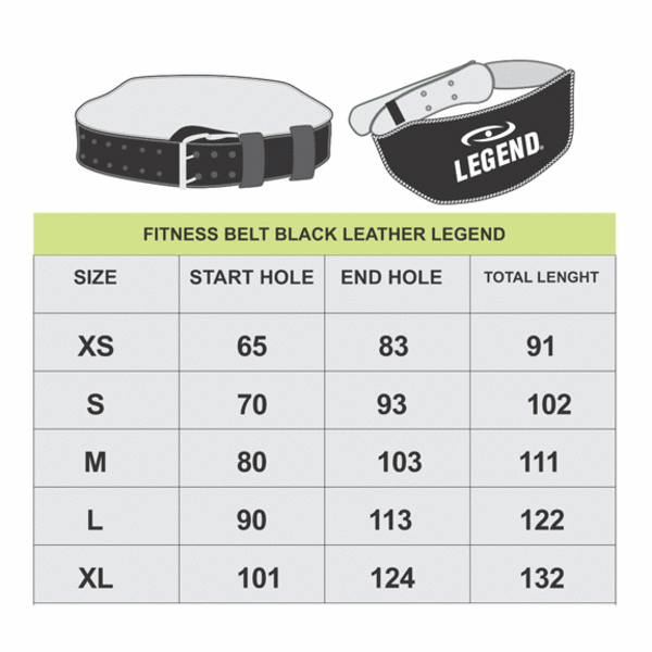 Fitness Belt Men/Women Black Leather