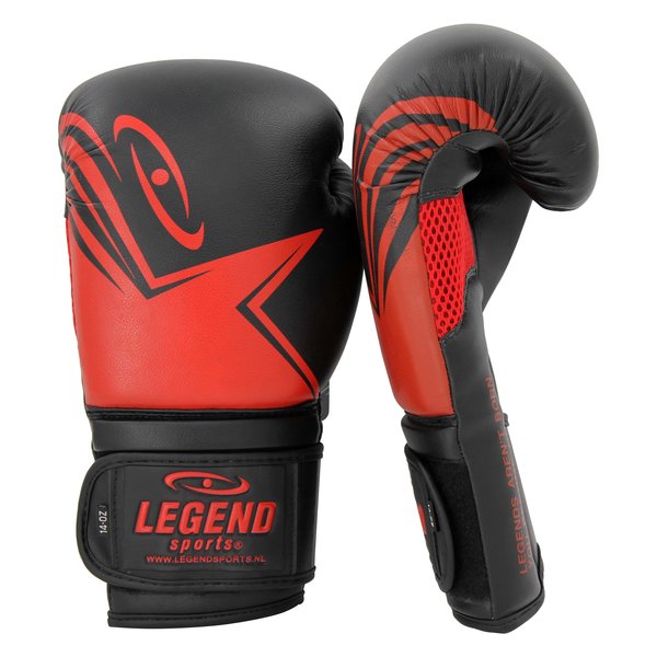 EcoFIT Men's/Women's Boxing Gloves Black-Red PU