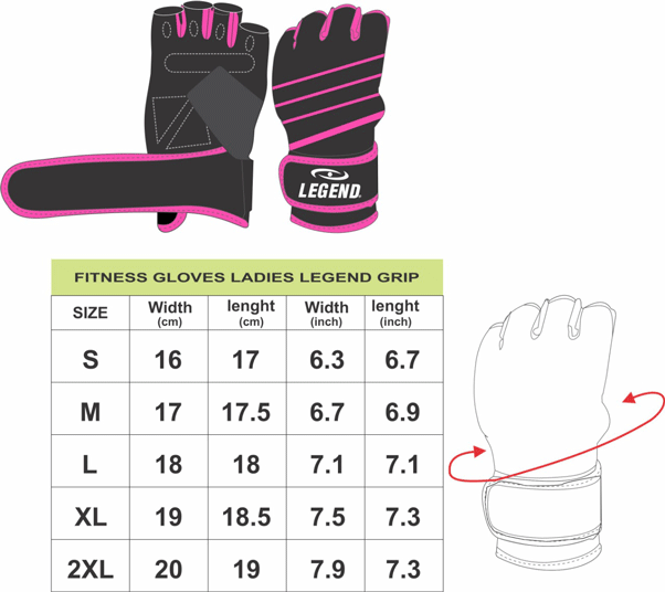Fitness Gloves Ladies Pink Legend Grip