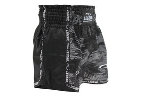 Kickboks Broekje Kind/Volwassene Camo Black Satijn