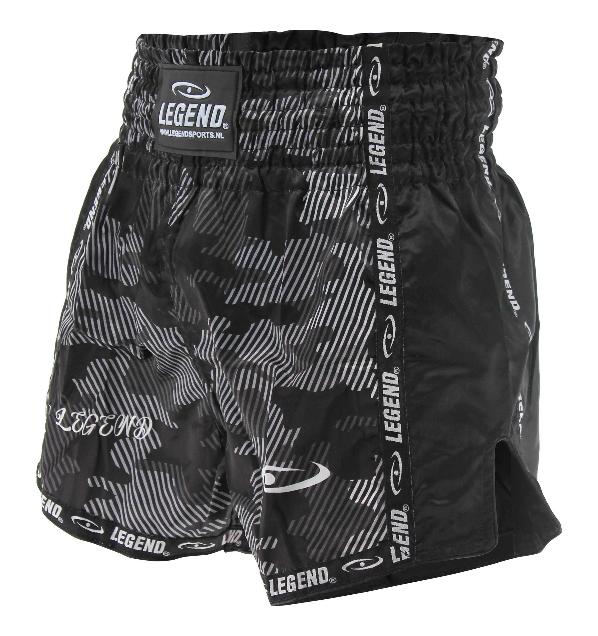 Kickboxing Shorts Child/Adult Camo Black Satin