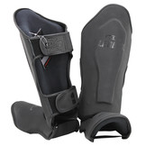 Shin guards kickboxing leather PRO Matte Black