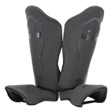 Shin guards kickboxing leather PRO Matte Black