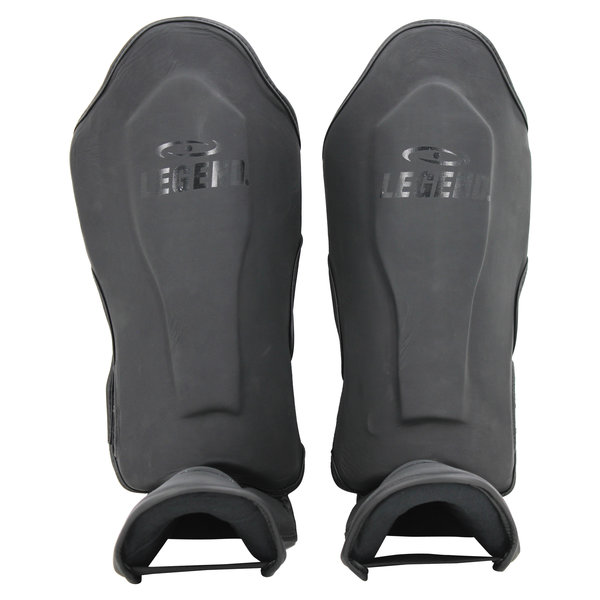 Shin guards kickboxing leather PRO Matte Black