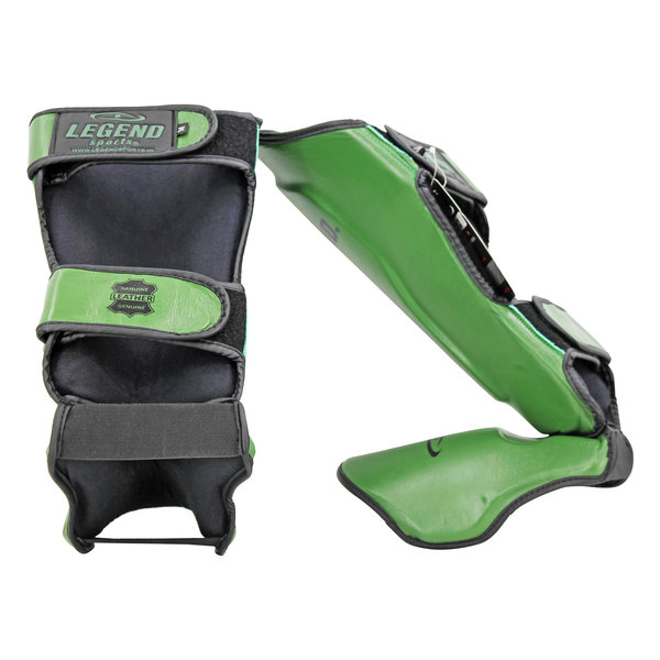 Kickboxing Shin Guards Men/Women Army Leather
