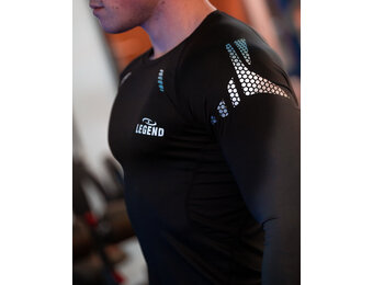 Multi Sport Shirt met Reflect Print Black