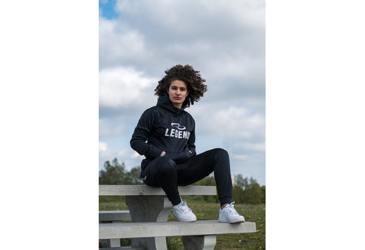 Joggingpak met Hoodie Kids/Volwassenen Zwart SlimFit Polyester