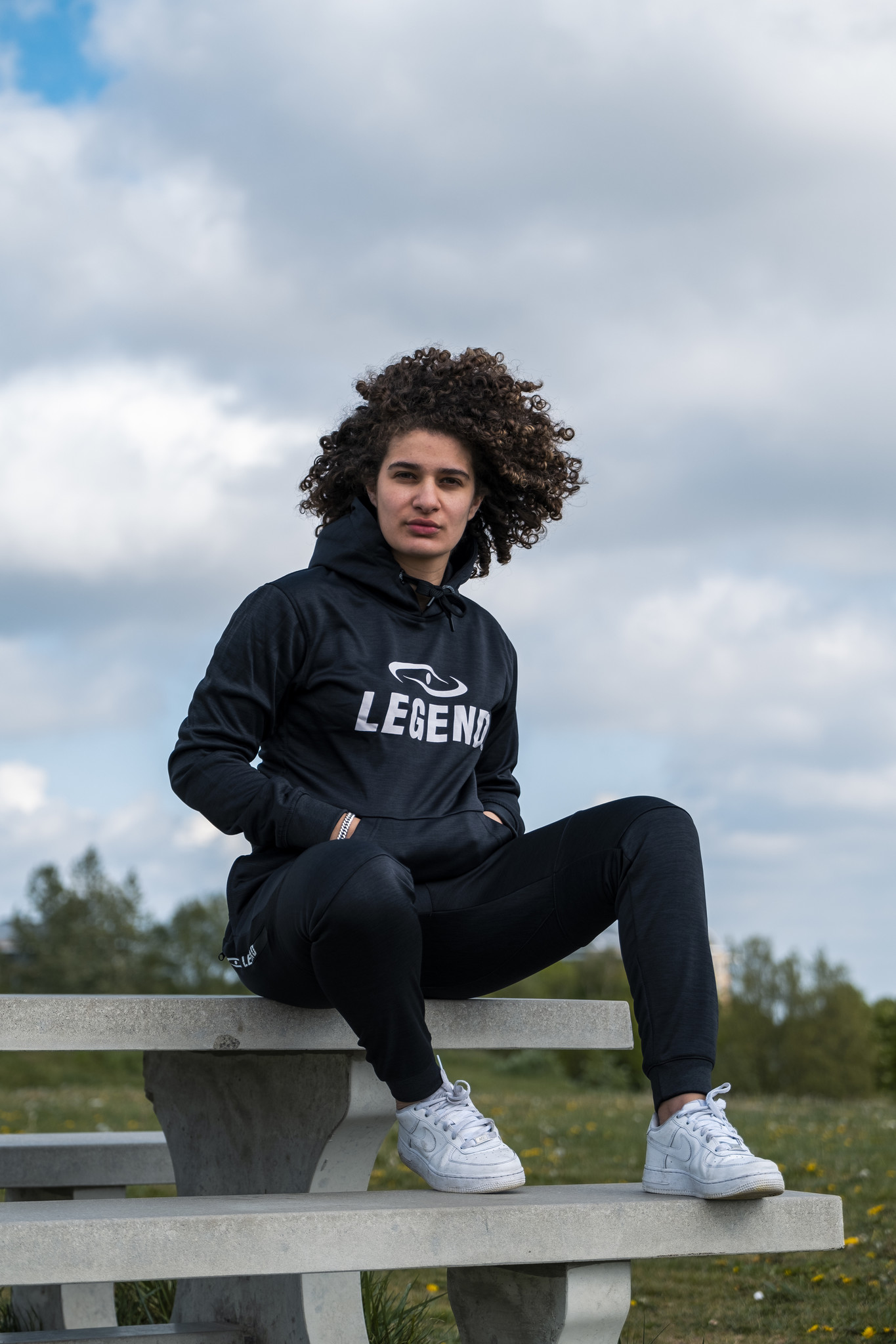 Jogging Suit with Hoodie Kids/Adults Black SlimFit Polyester