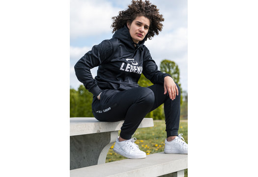 Joggingpak met Hoodie Kids/Volwassenen Zwart SlimFit Polyester