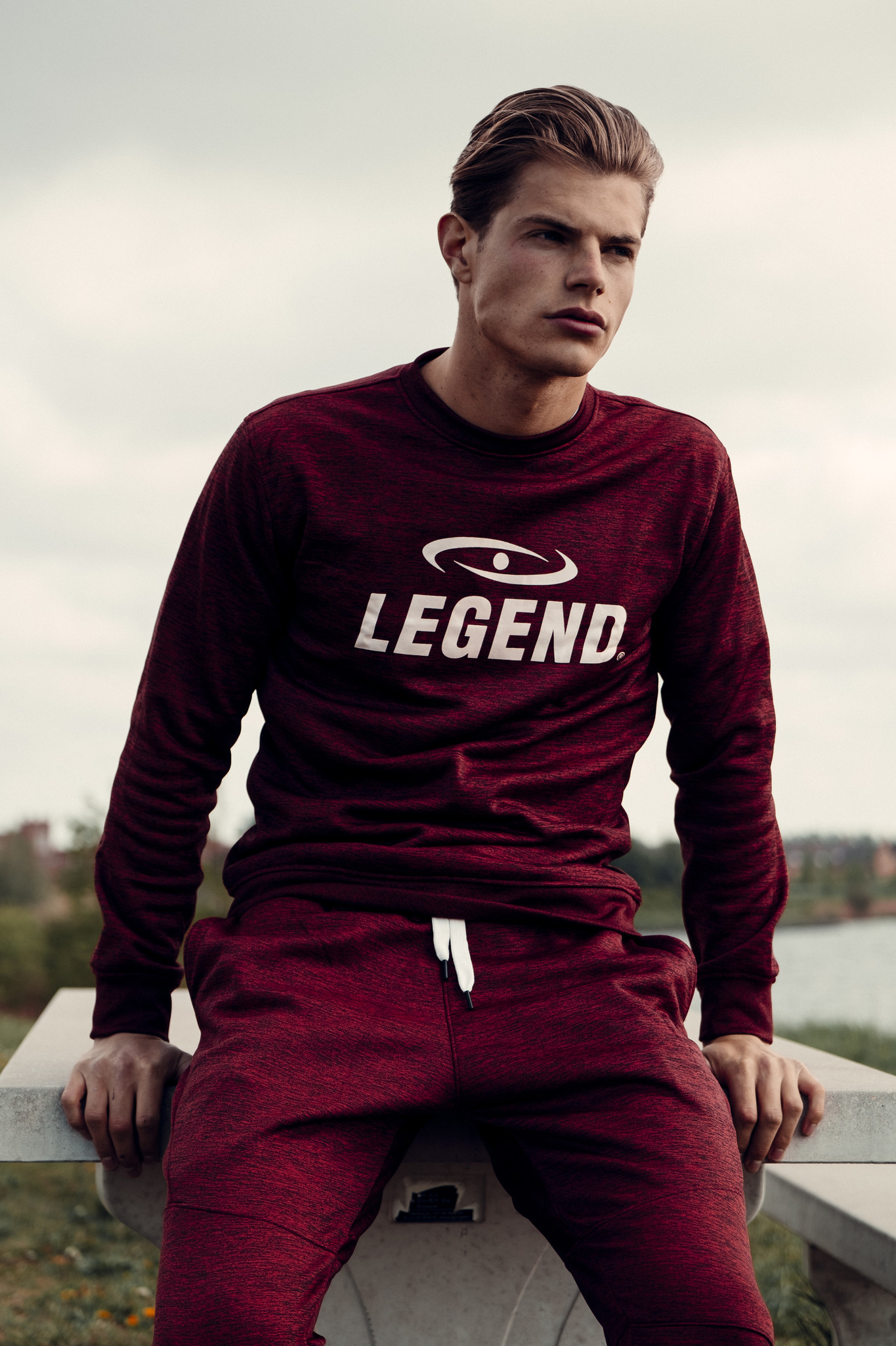 Jogging Suit with Sweater Kids/Adults Red SlimFit Polyester