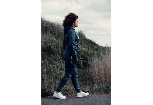 Joggingpak met Hoodie Kids/Volwassenen Navy Blauw SlimFit Polyester