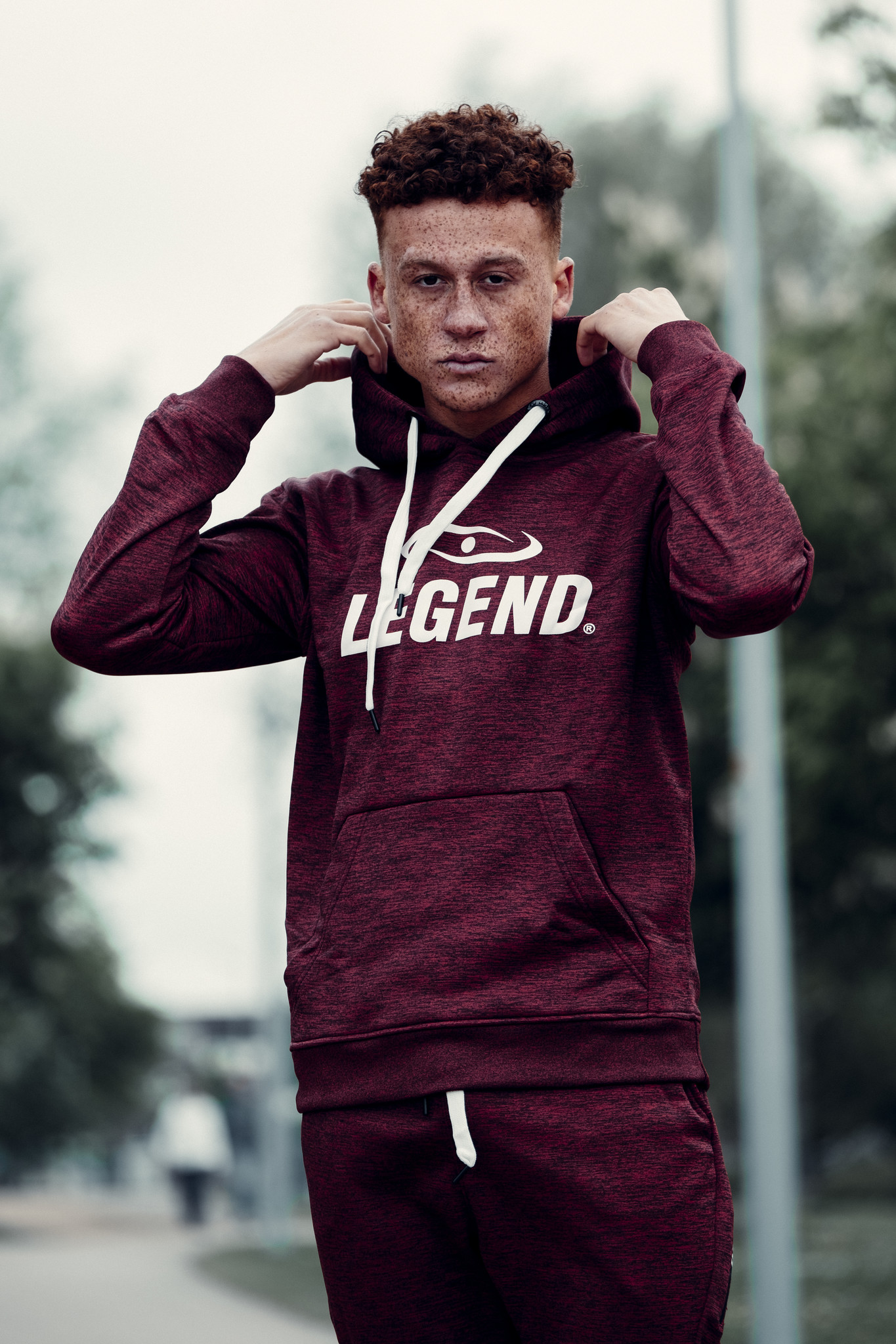 Jogging Suit with Hoodie Kids/Adults Red SlimFit Polyester