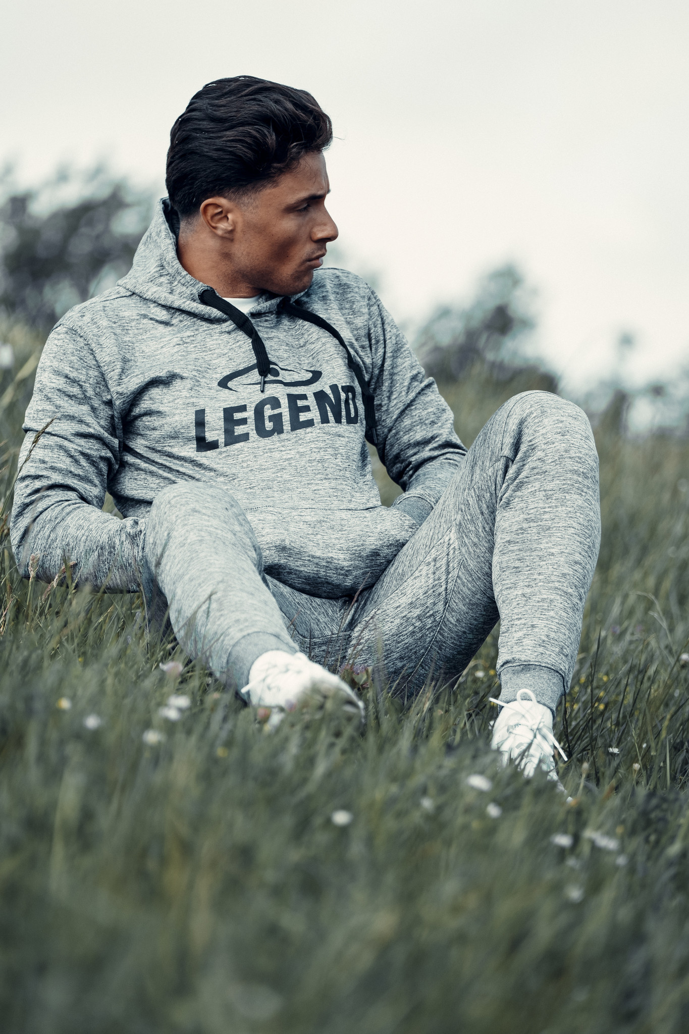 Jogging Suit with Hoodie Kids/Adults Gray SlimFit Polyester