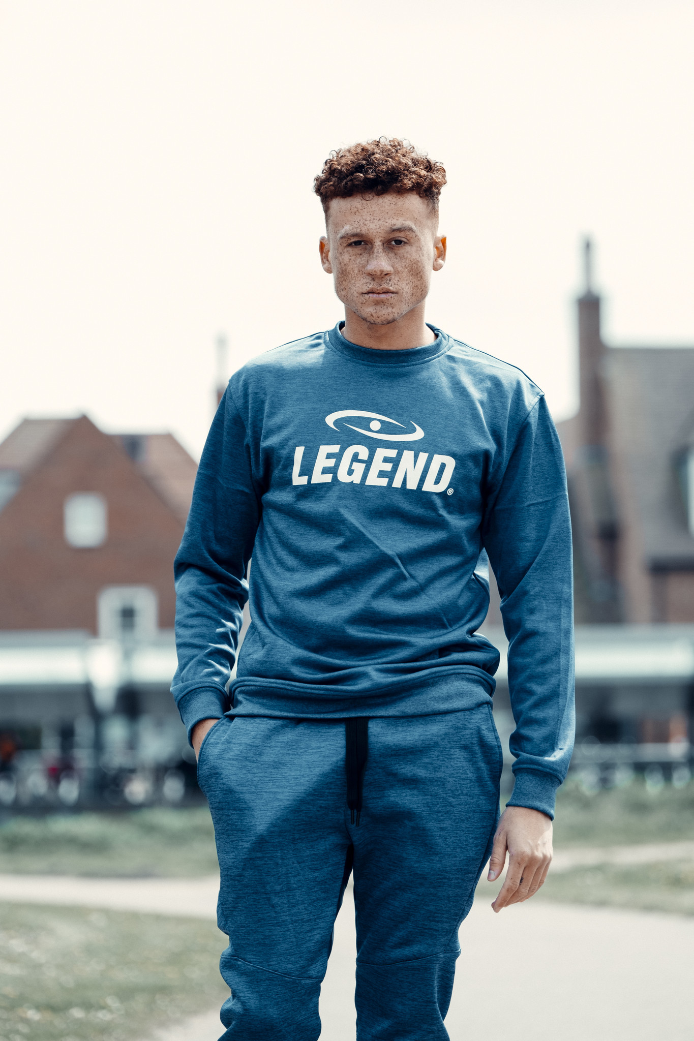 Joggingpak dames/heren met trui/sweater Blauw