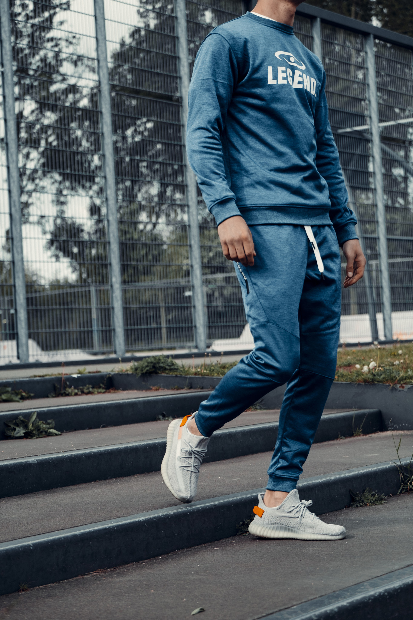 Jogging Suit with Sweater Kids/Adults Blue SlimFit Polyester