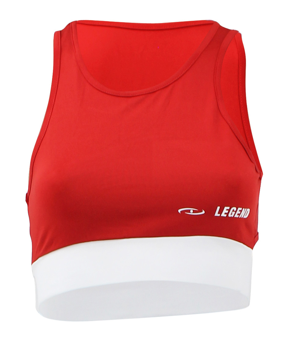 Women's Sports Bra Red White Stripe