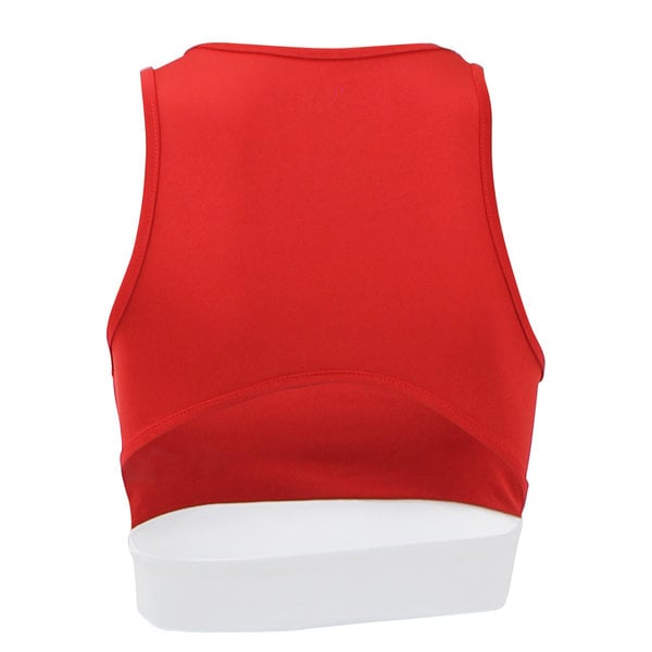 Women's Sports Bra Red White Stripe