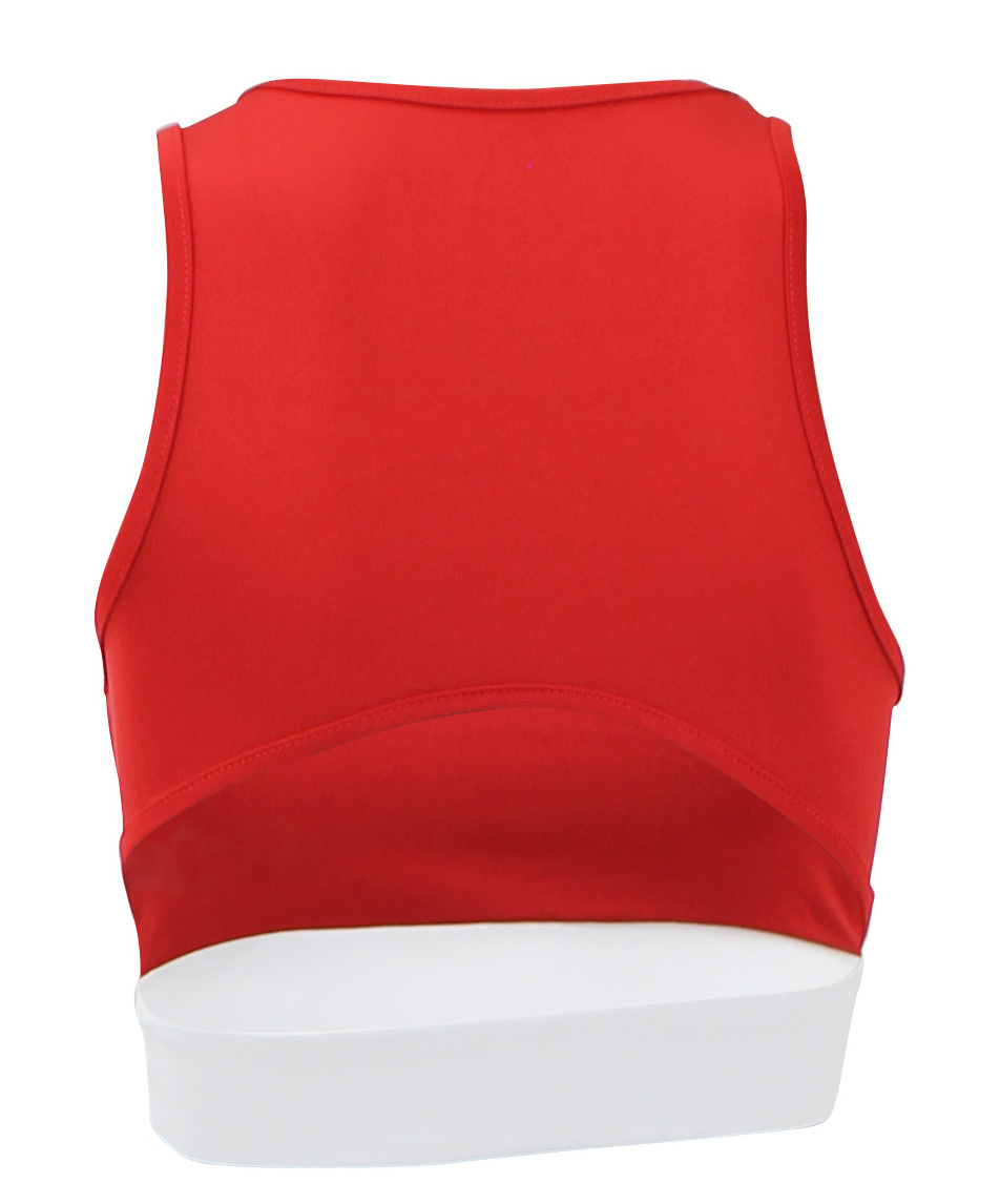 Women's Sports Bra Red White Stripe
